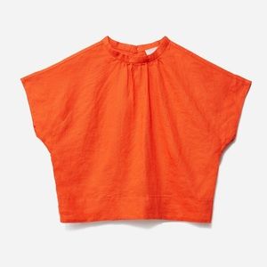Everlane Women's Linen Drape Top 16 Cayenne